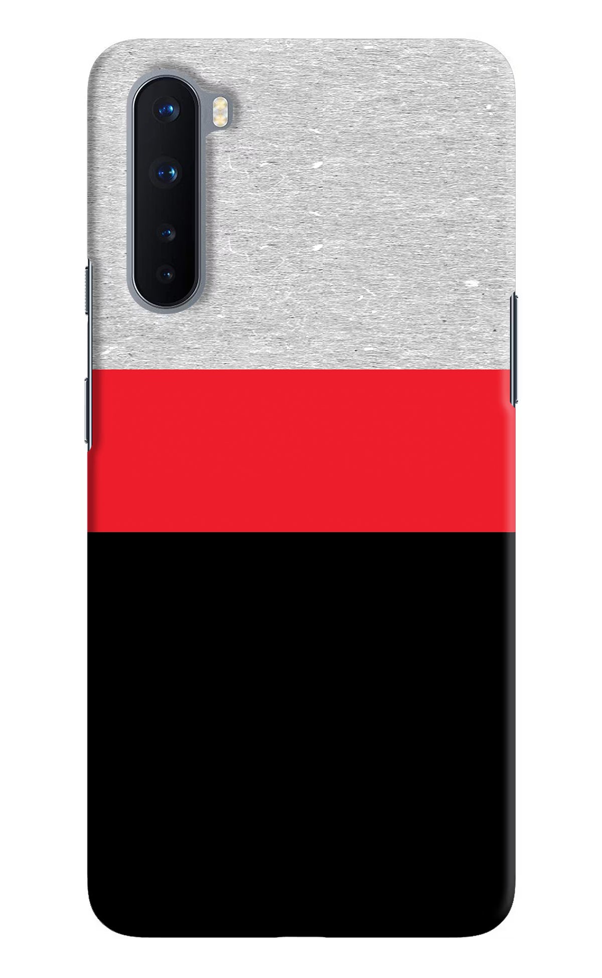 Tri Color Pattern Oneplus Nord Hard Case Back Cover by Casekaro