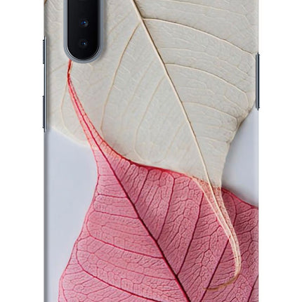White Pink Leaf Oneplus Nord Hard Case Back Cover by Casekaro