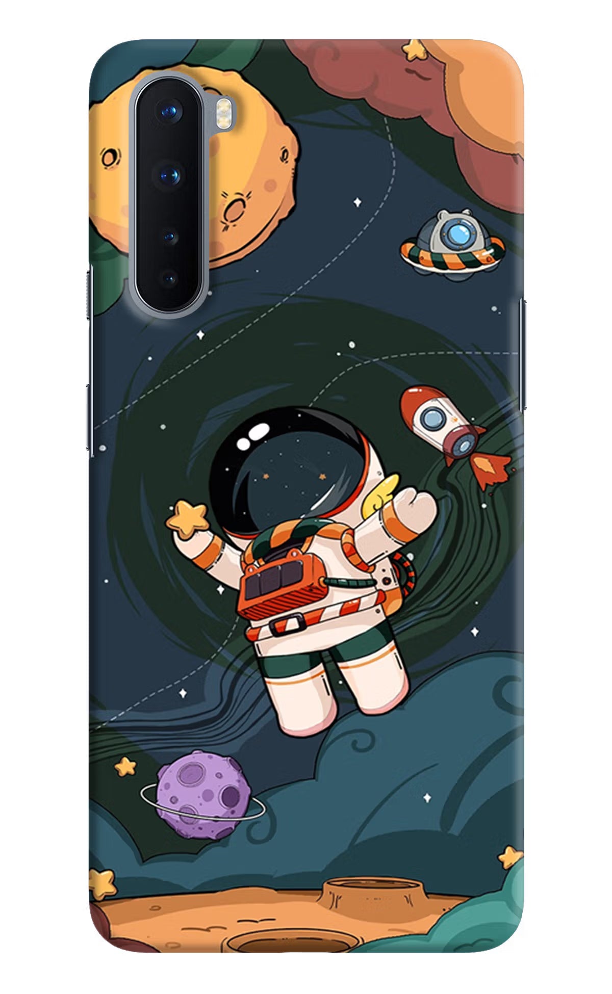 Cartoon Astronaut Oneplus Nord Hard Case Back Cover by Casekaro