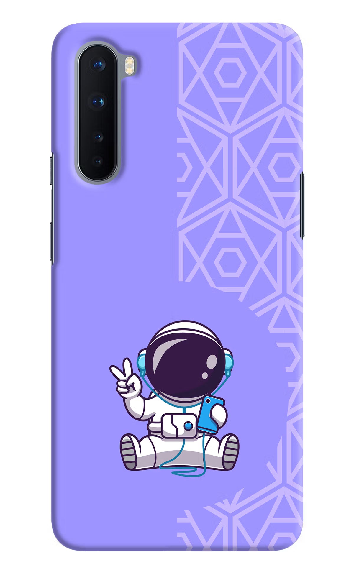Cute Astronaut Chilling Oneplus Nord Hard Case Back Cover by Casekaro