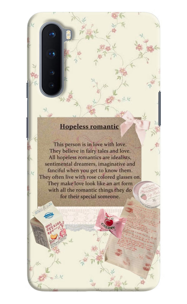 Hopeless Romantic Oneplus Nord Hard Case Back Cover by Casekaro