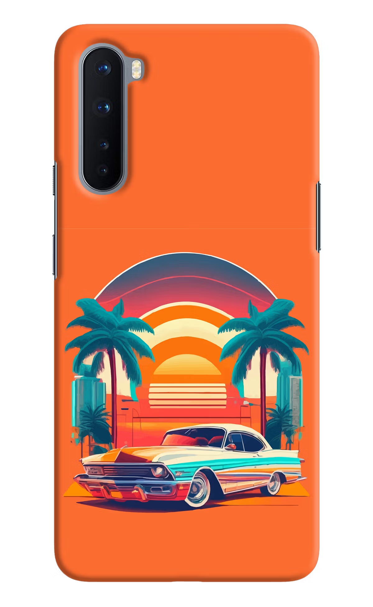 Palm Drive 80s Oneplus Nord Hard Case Back Cover by Casekaro