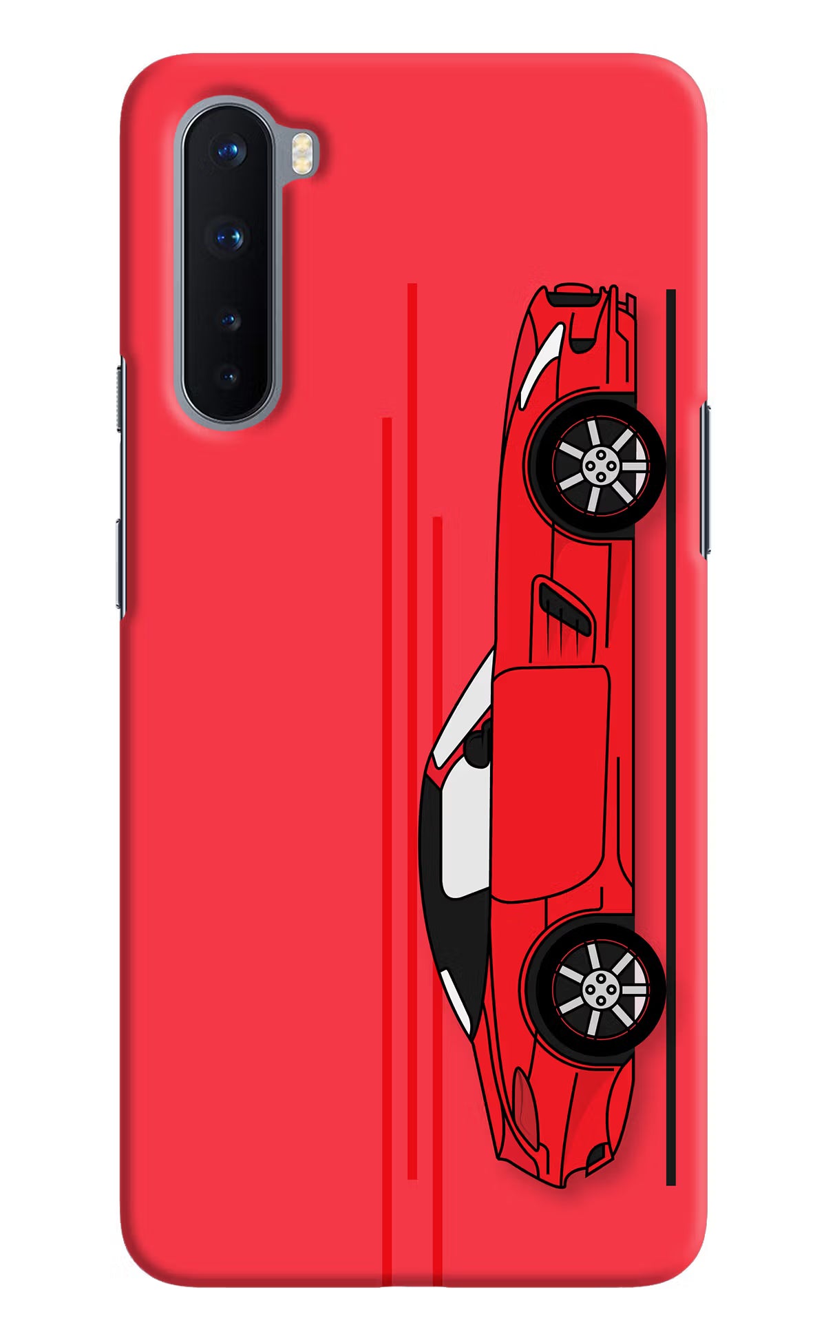 Red Velocity Oneplus Nord Hard Case Back Cover by Casekaro