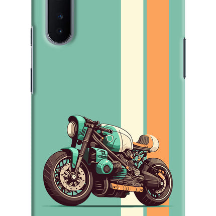 Striped Moto Drift Oneplus Nord Hard Case Back Cover by Casekaro