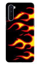 Side Sweep Flames Oneplus Nord Hard Case Back Cover by Casekaro