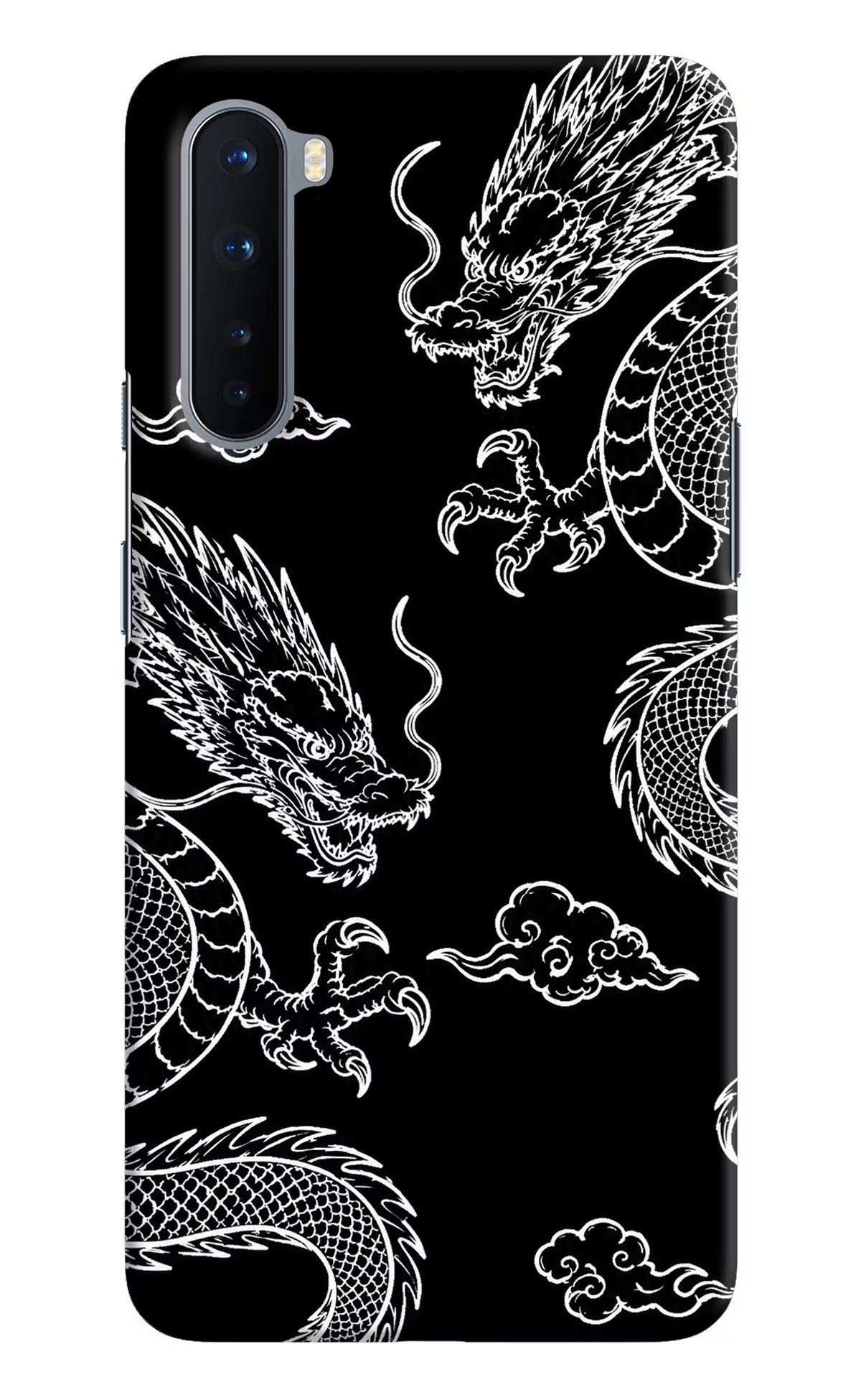 Twin Dragons Oneplus Nord Hard Case Back Cover by Casekaro