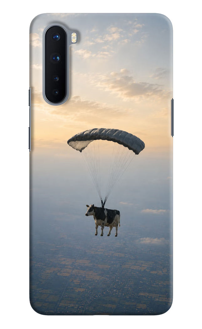 Skydiving Cow Oneplus Nord Hard Case Back Cover by Casekaro
