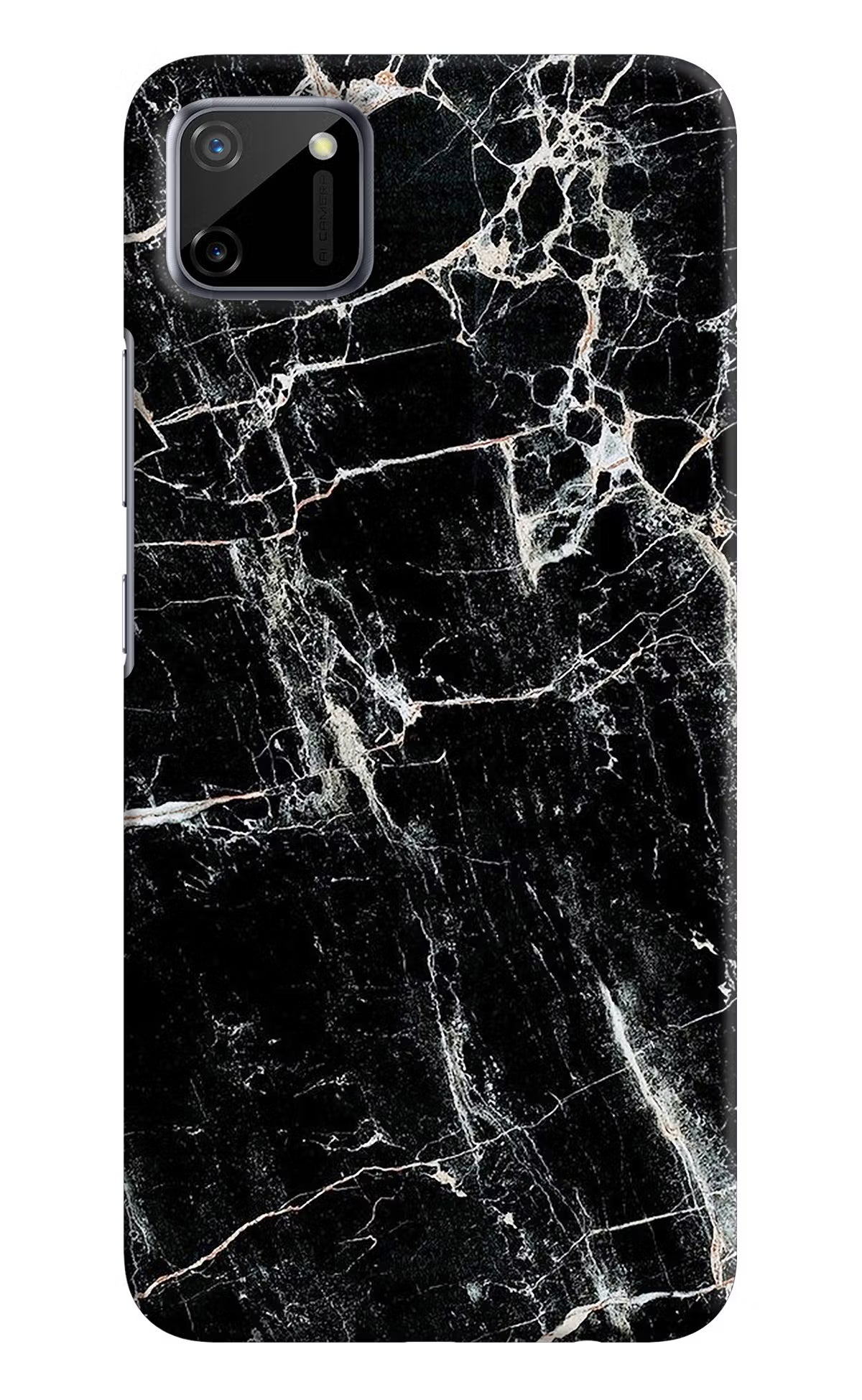 Black Marble Texture Realme C11 2020 Hard Case Back Cover by Casekaro