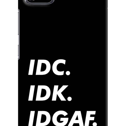 Idc Idk Idgaf Realme C11 2020 Hard Case Back Cover by Casekaro