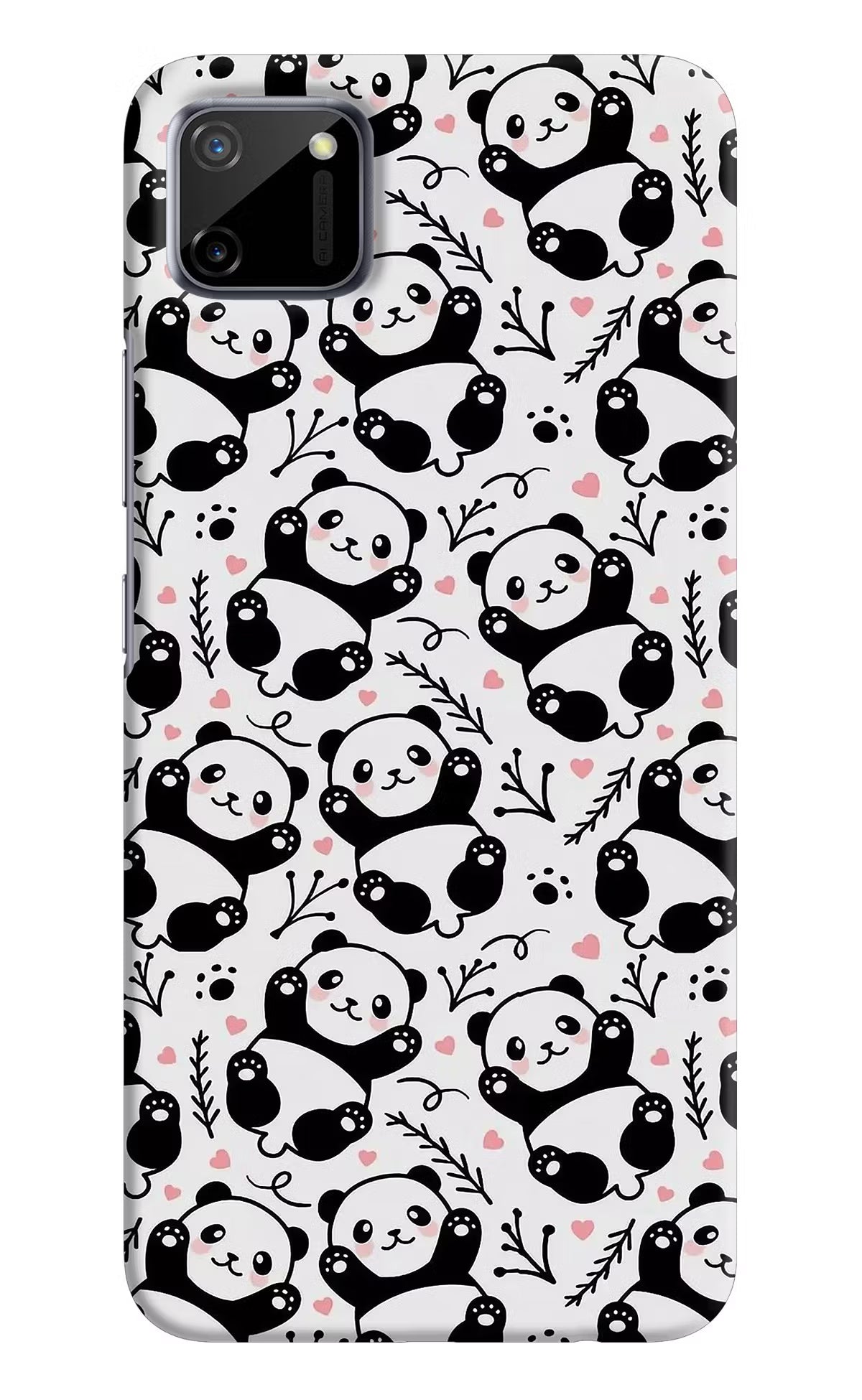 Cute Panda Realme C11 2020 Hard Case Back Cover by Casekaro