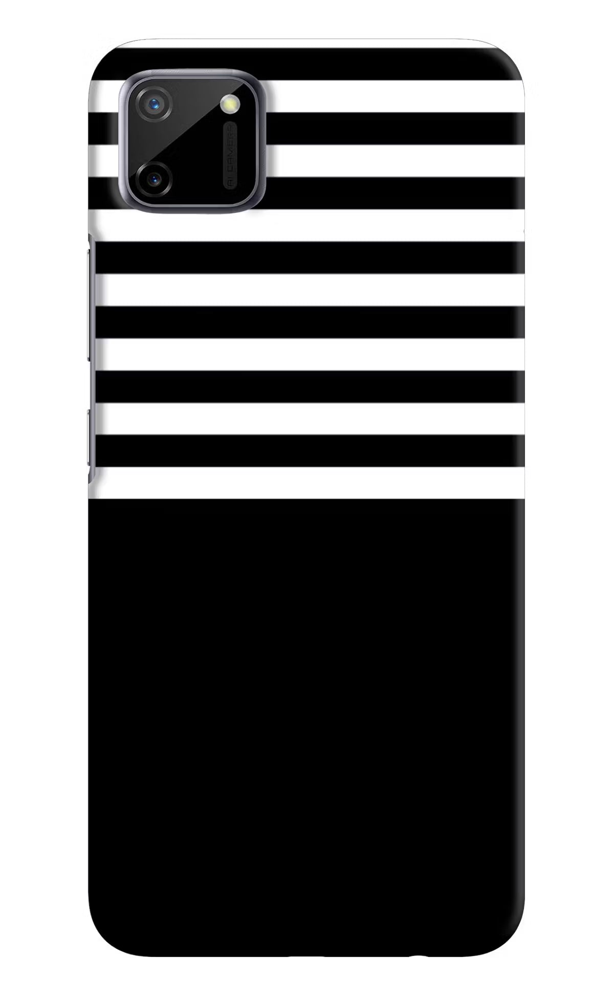 Black and White Print Realme C11 2020 Hard Case Back Cover by Casekaro