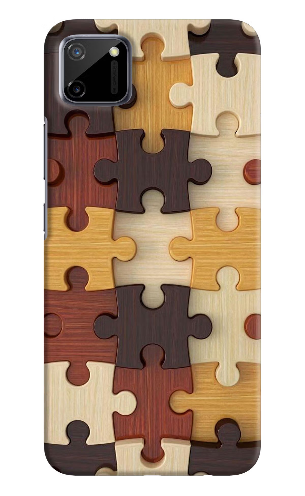 Wooden Puzzle Realme C11 2020 Hard Case Back Cover by Casekaro