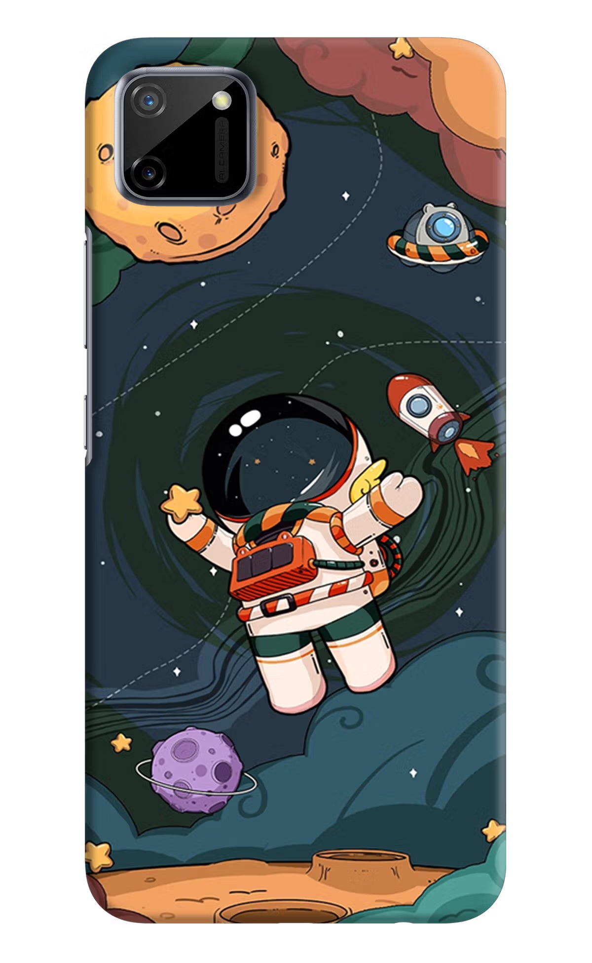 Cartoon Astronaut Realme C11 2020 Hard Case Back Cover by Casekaro