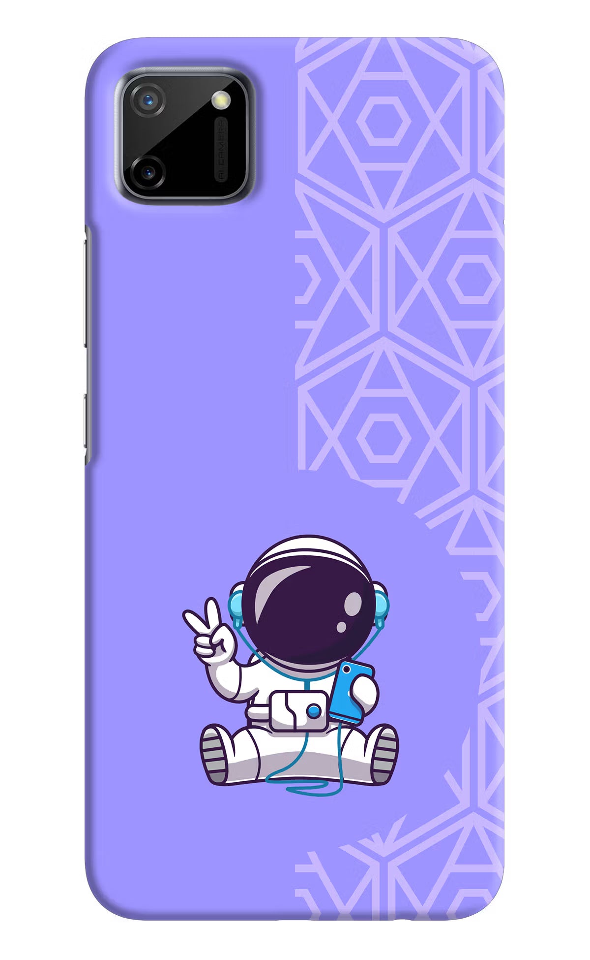 Cute Astronaut Chilling Realme C11 2020 Hard Case Back Cover by Casekaro