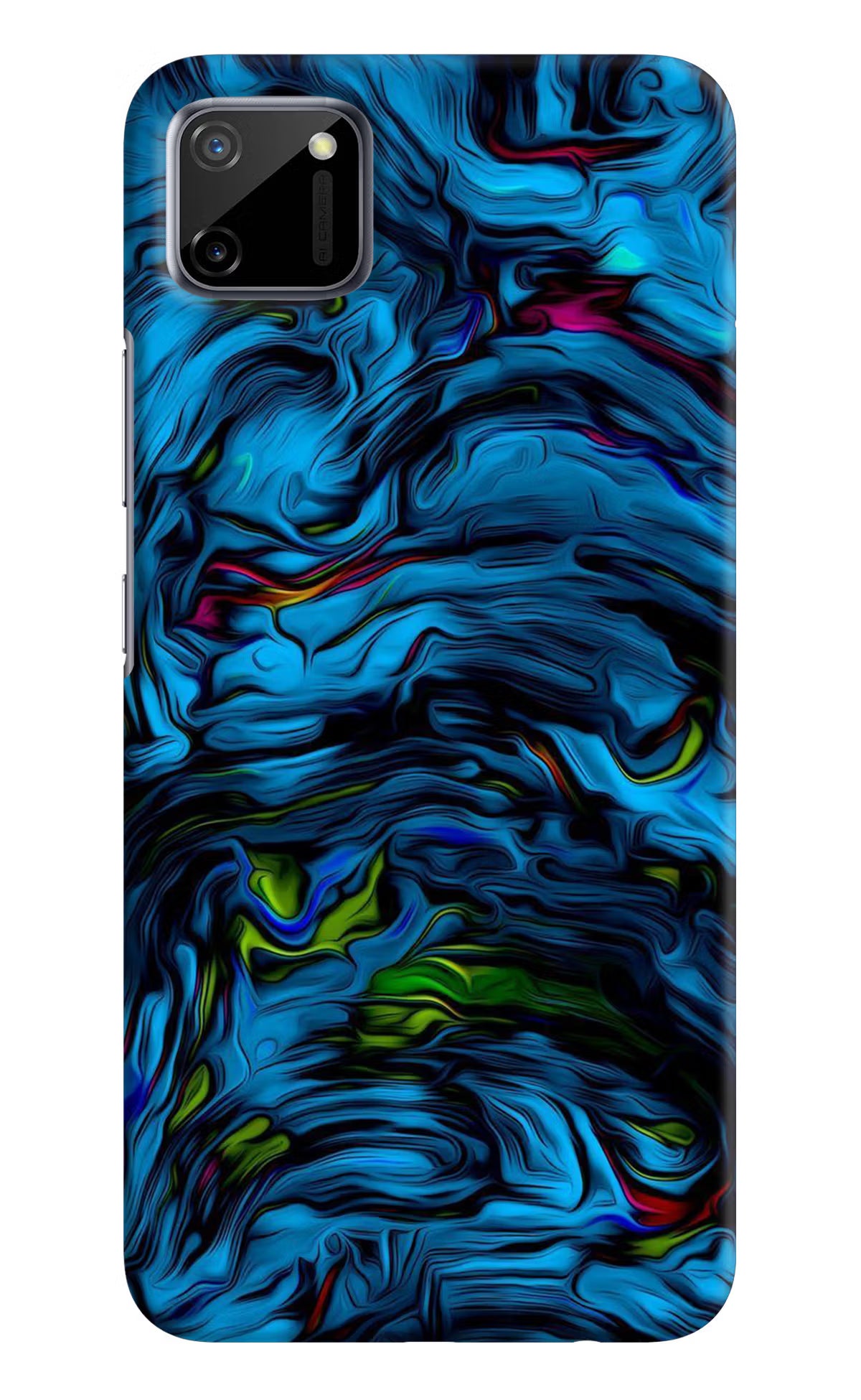 Dark Blue Abstract Realme C11 2020 Hard Case Back Cover by Casekaro