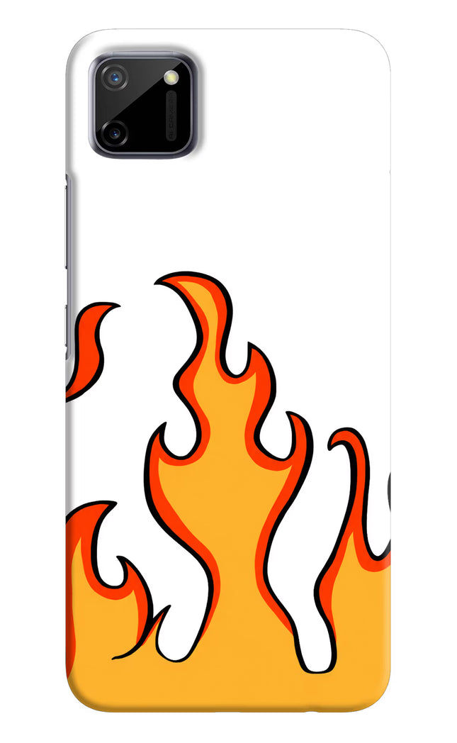 Fired Up – White Realme C11 2020 Hard Case Back Cover by Casekaro