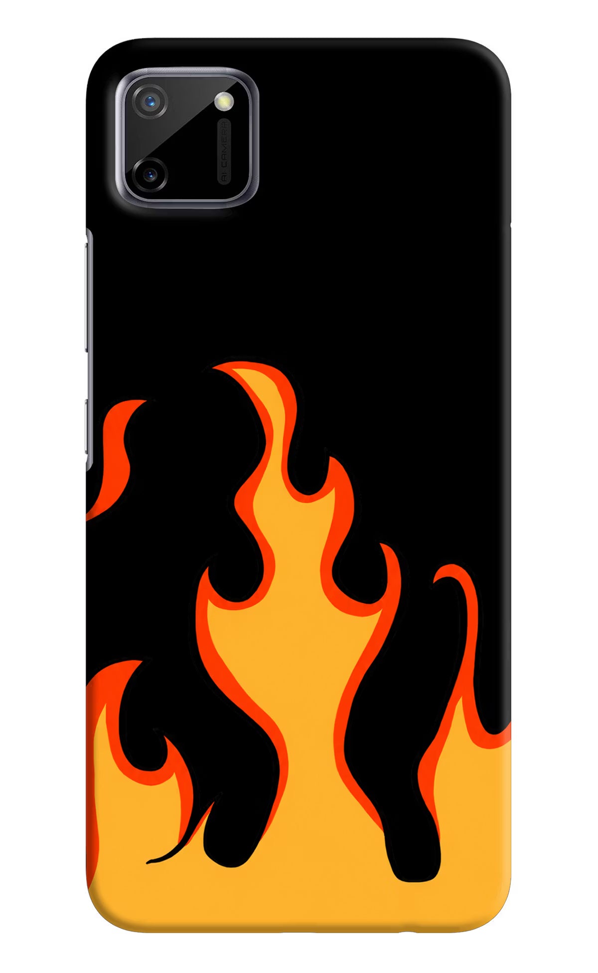 Fired Up – Black Realme C11 2020 Hard Case Back Cover by Casekaro