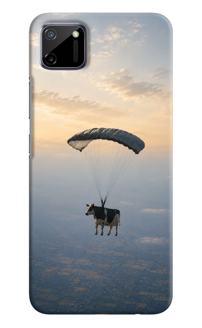 Skydiving Cow Realme C11 2020 Hard Case Back Cover by Casekaro