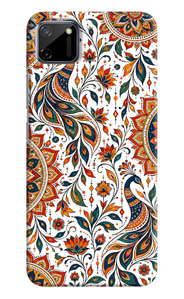 White Mayura Realme C11 2020 Hard Case Back Cover by Casekaro
