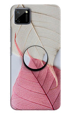 White Pink Leaf Realme C11 2020 Hard Case Back Cover by Casekaro