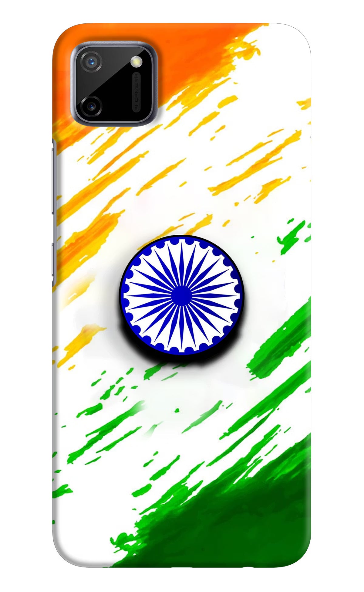 Indian Flag Ashoka Chakra Realme C11 2020 Hard Case Back Cover by Casekaro