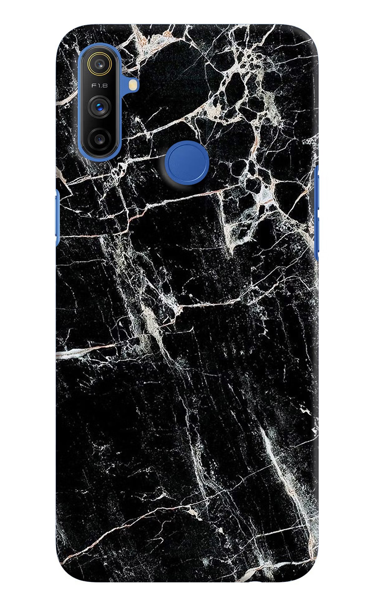 Black Marble Texture Realme Narzo 10A/20A Hard Case Back Cover by Casekaro