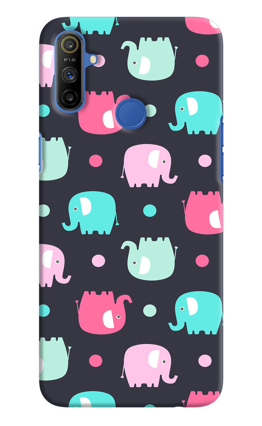 Elephants Realme Narzo 10A/20A Back Cover, Hard case