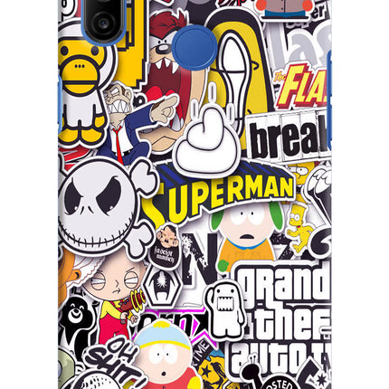 Sticker Bomb Realme Narzo 10A/20A Hard Case Back Cover by Casekaro