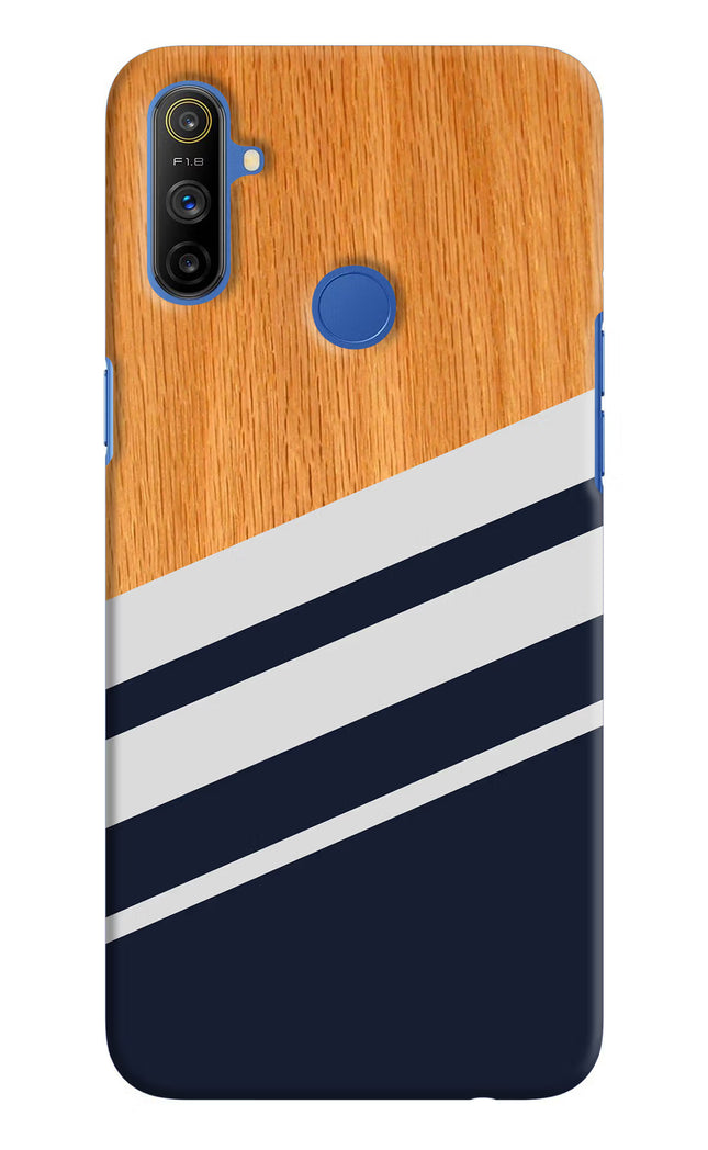 Blue and white wooden Realme Narzo 10A/20A Hard Case Back Cover by Casekaro