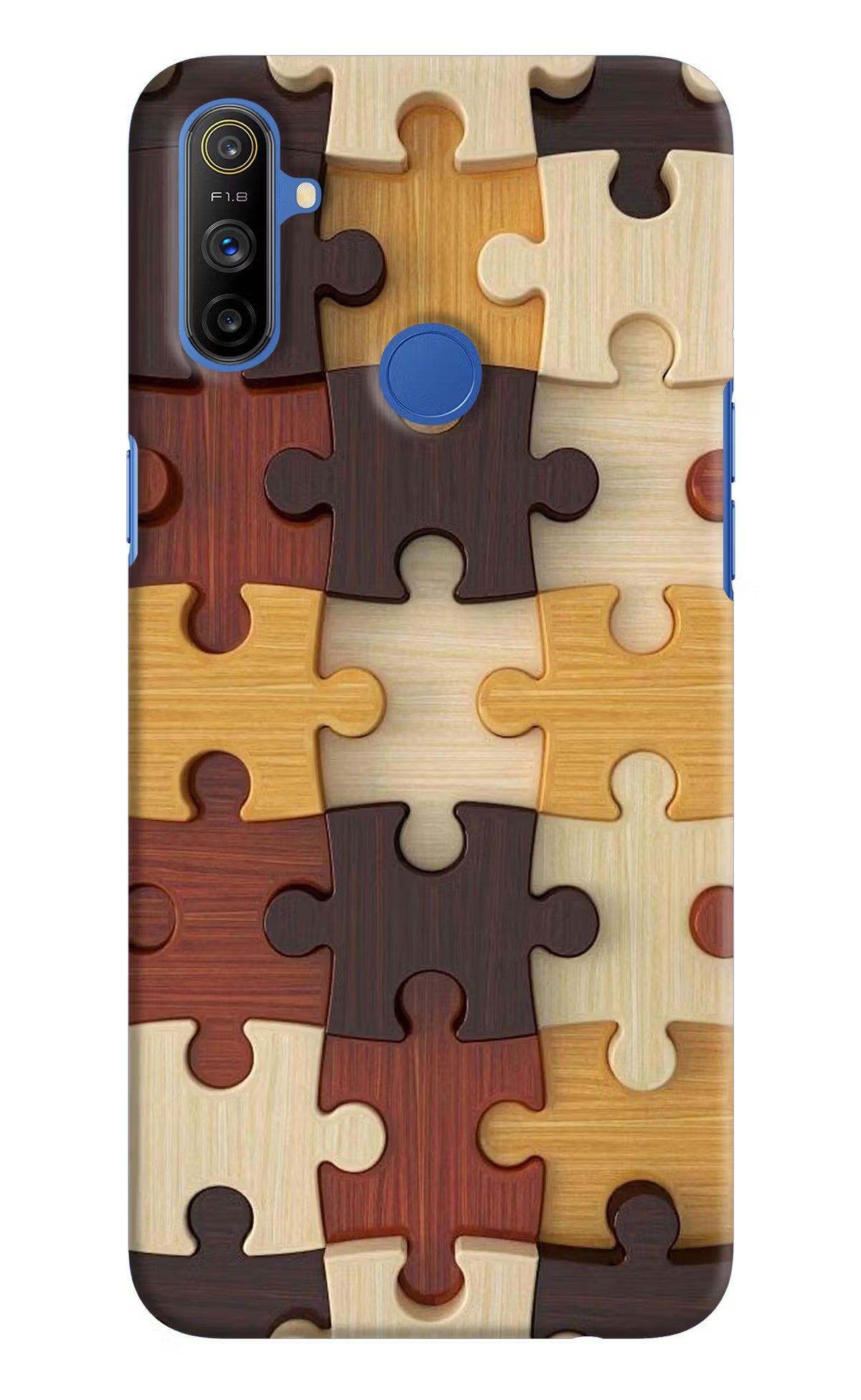 Wooden Puzzle Realme Narzo 10A/20A Hard Case Back Cover by Casekaro