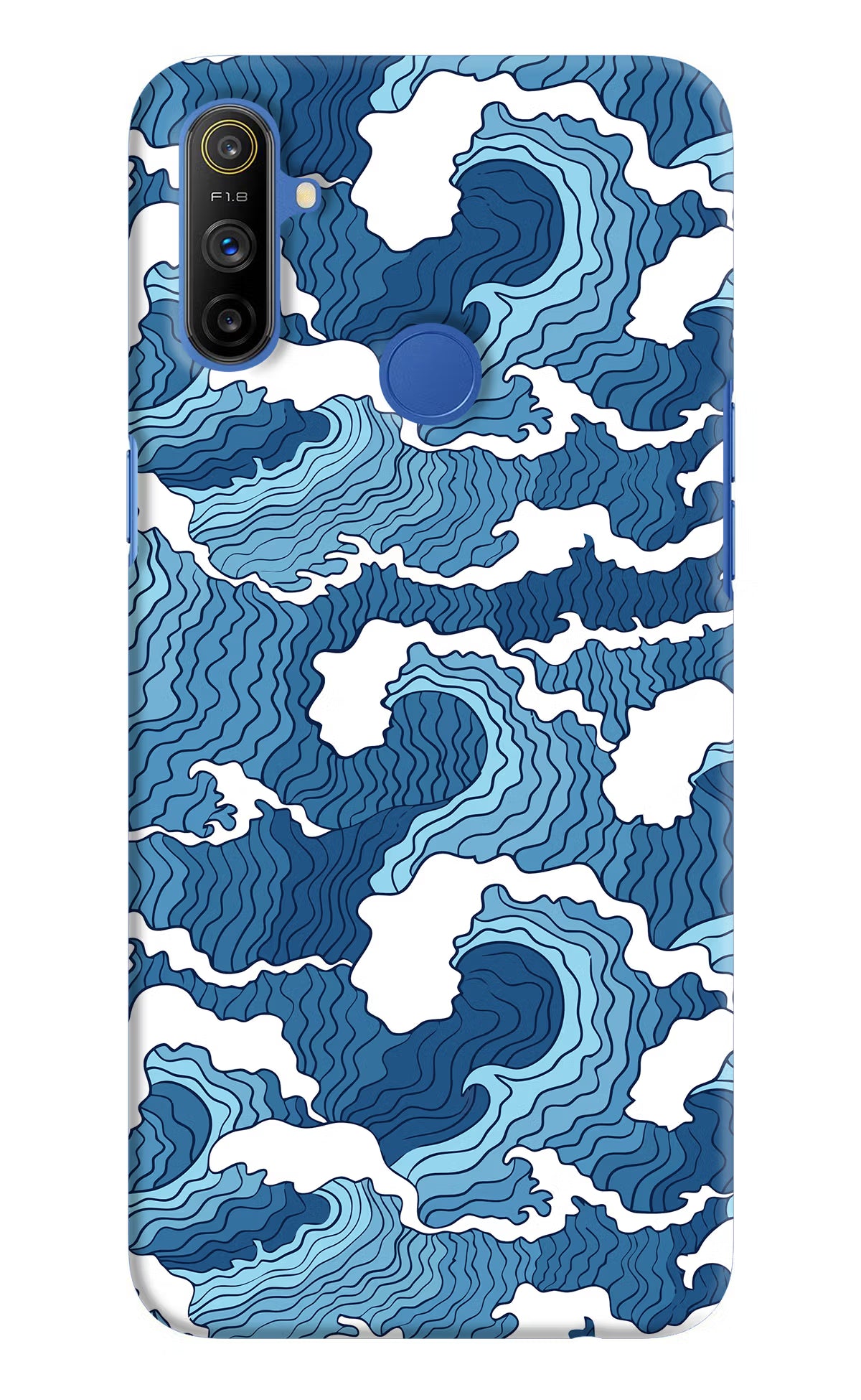 Blue Waves Realme Narzo 10A/20A Hard Case Back Cover by Casekaro