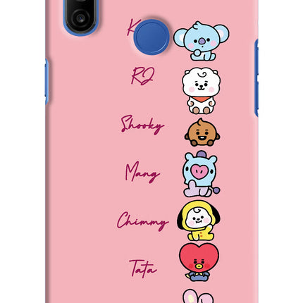 BTS names Realme Narzo 10A/20A Hard Case Back Cover by Casekaro