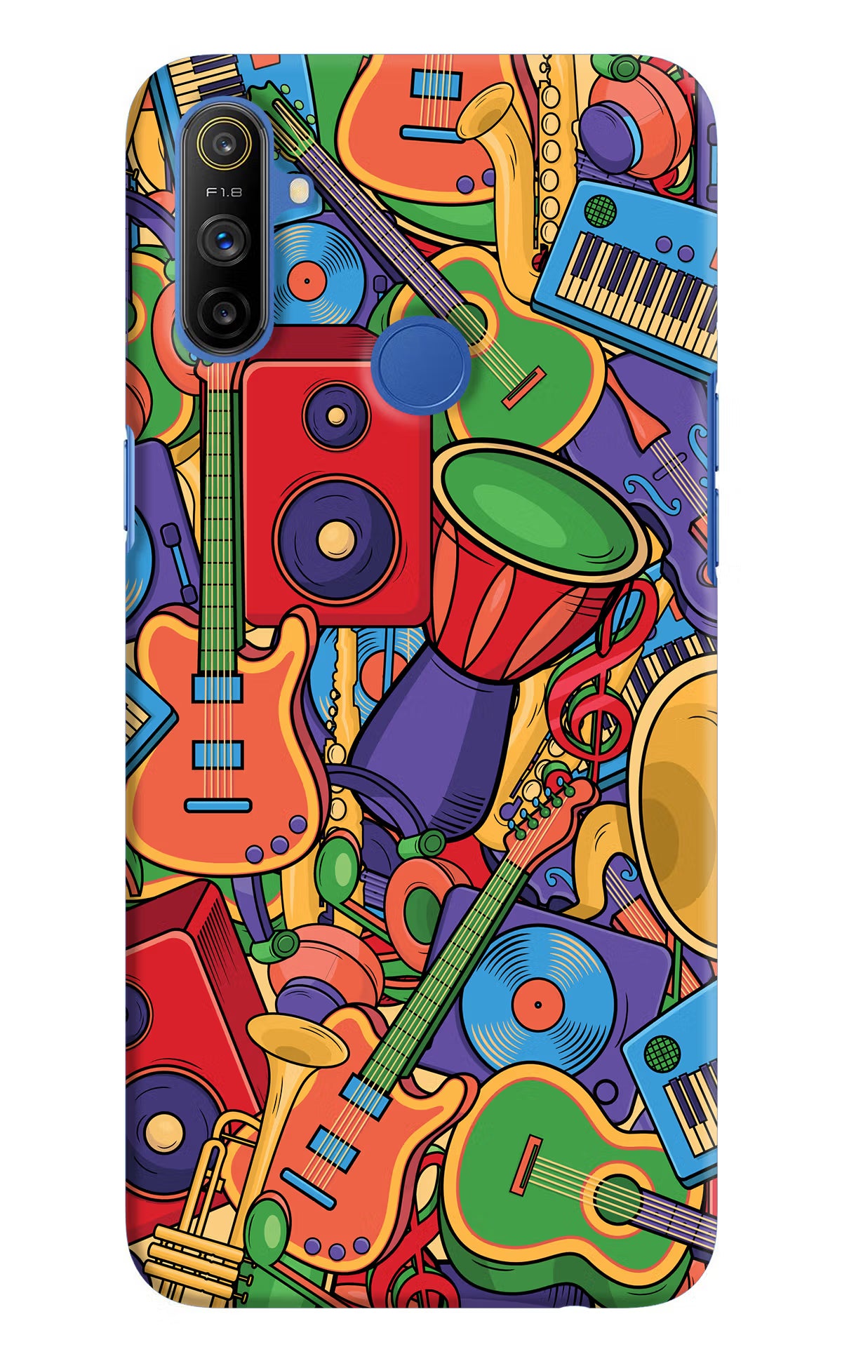 Music Instrument Doodle Realme Narzo 10A/20A Hard Case Back Cover by Casekaro