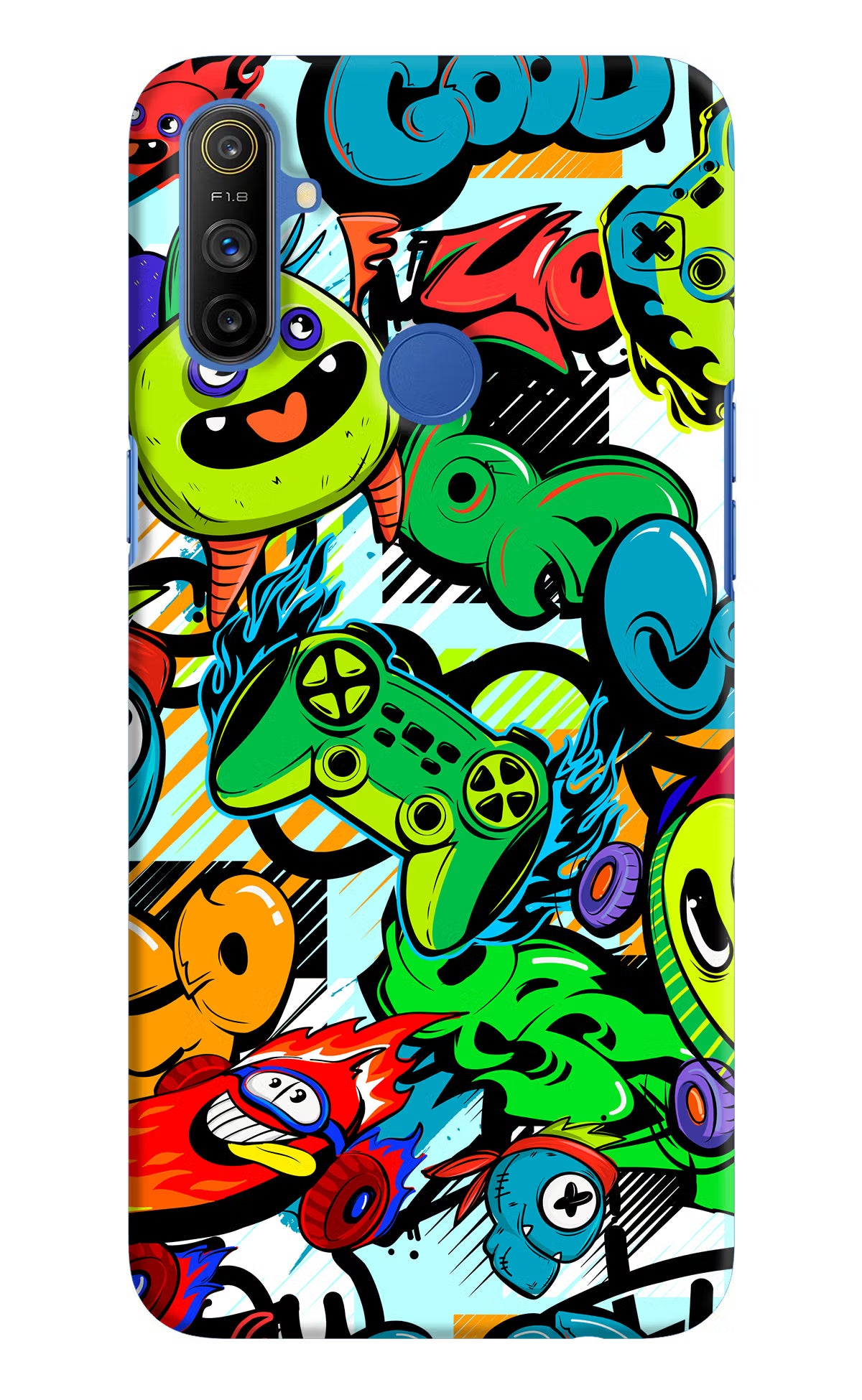 Game Doodle Realme Narzo 10A/20A Hard Case Back Cover by Casekaro