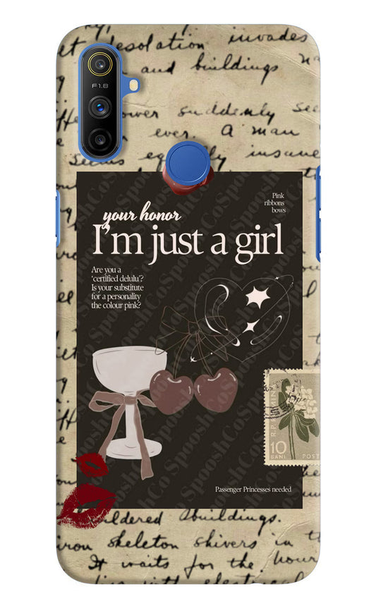 I am just a girl Realme Narzo 10A/20A Hard Case Back Cover by Casekaro