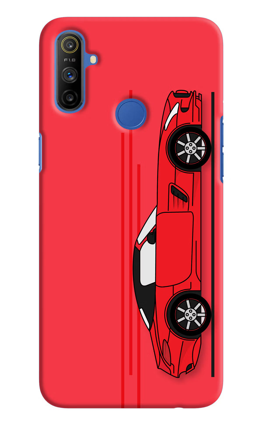 Red Velocity Realme Narzo 10A/20A Back Cover, Hard case