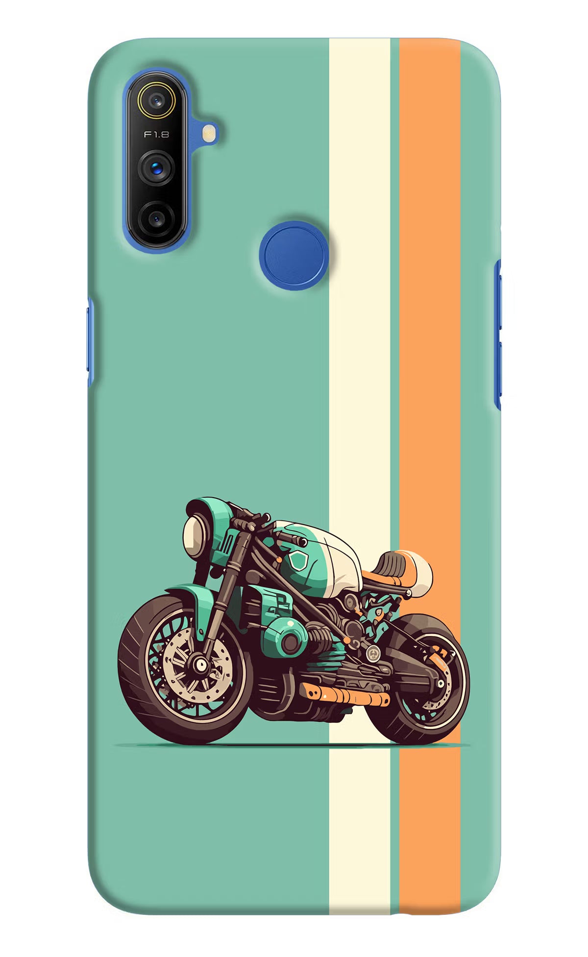 Striped Moto Drift Realme Narzo 10A/20A Hard Case Back Cover by Casekaro