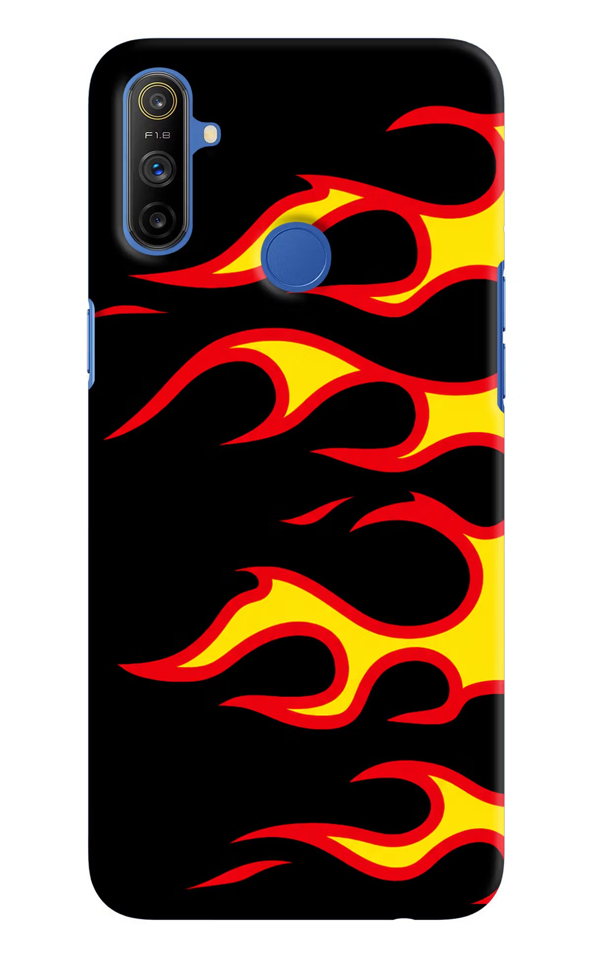 Side Sweep Flames Realme Narzo 10A/20A Hard Case Back Cover by Casekaro