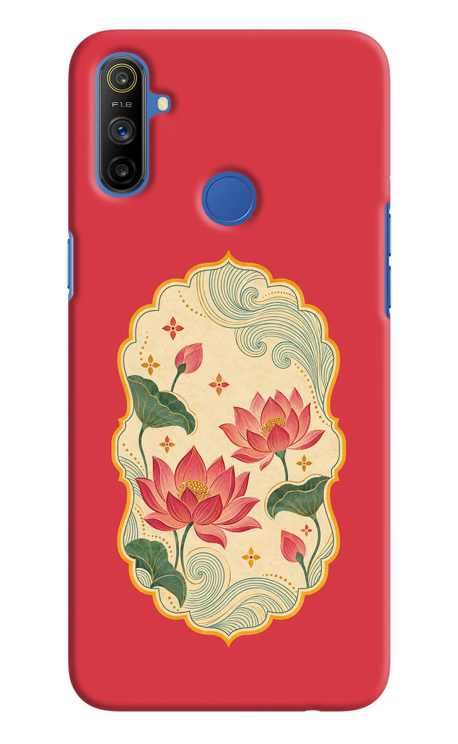 Pink Lotus Realme Narzo 10A/20A Hard Case Back Cover by Casekaro