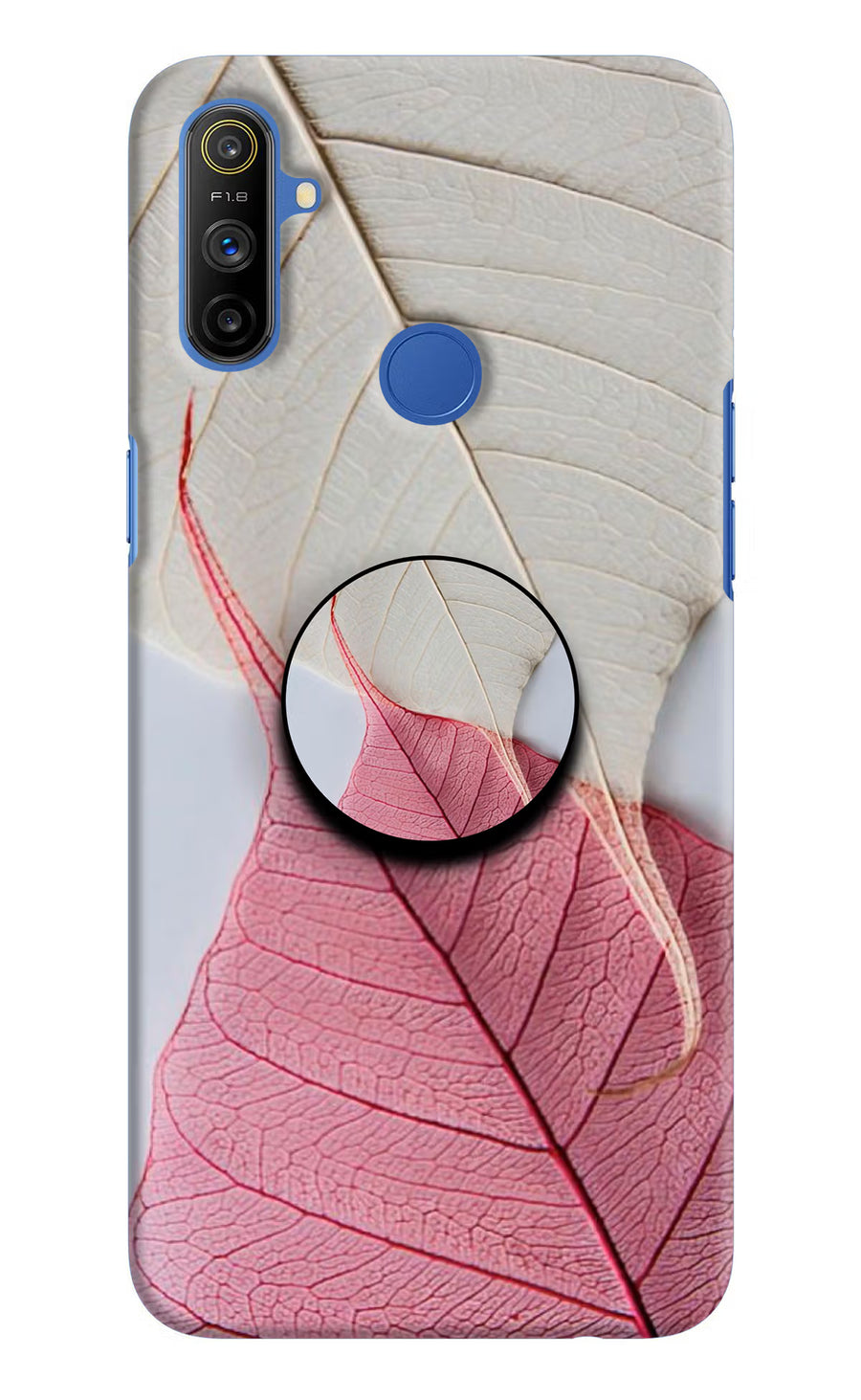 White Pink Leaf Realme Narzo 10A/20A Pop Case, Hard case