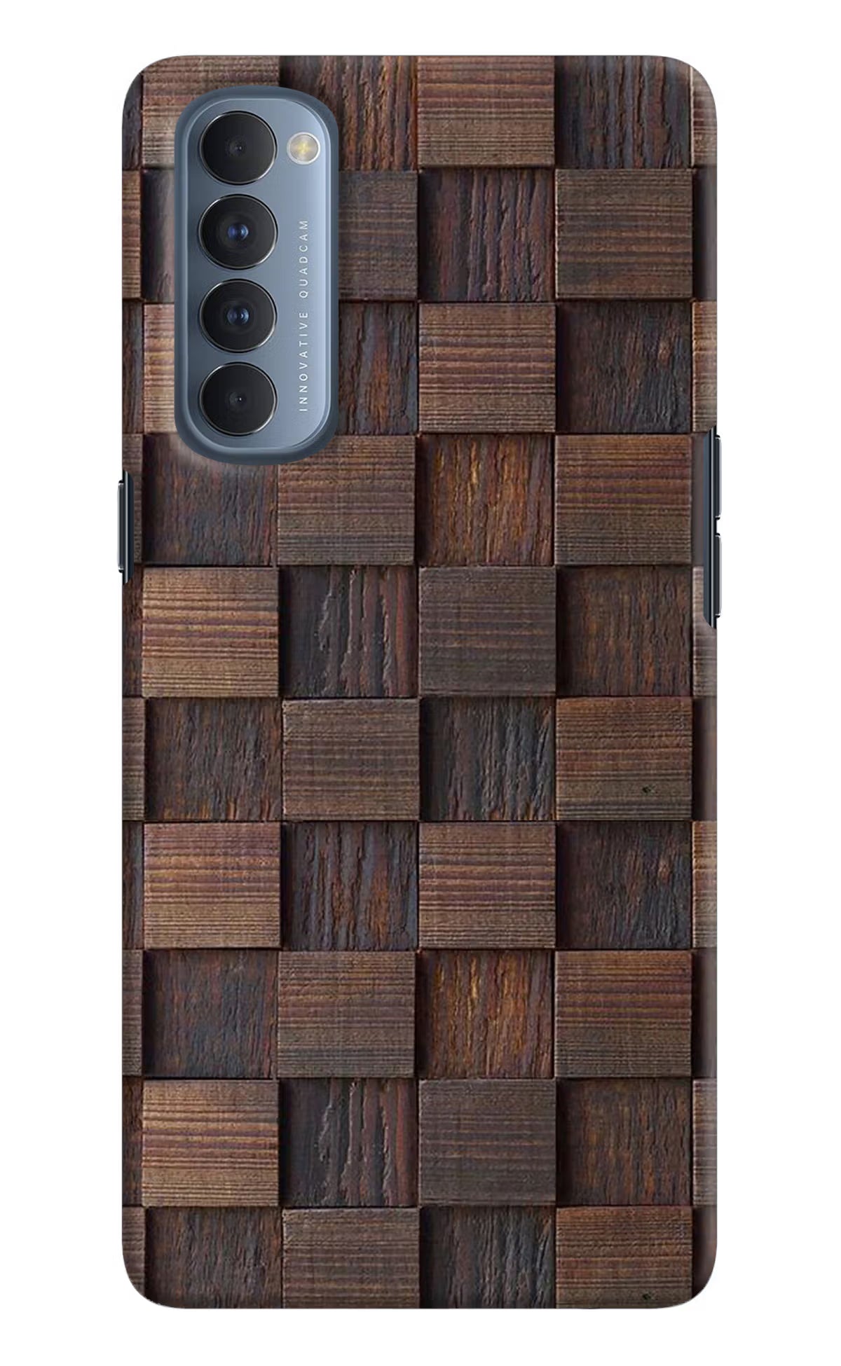 Wooden Cube Design Oppo Reno4 Pro Hard Case Back Cover by Casekaro