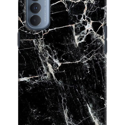 Black Marble Texture Oppo Reno4 Pro Hard Case Back Cover by Casekaro