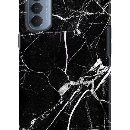 Black Marble Pattern Oppo Reno4 Pro Hard Case Back Cover by Casekaro