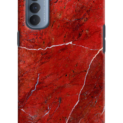 Red Marble Design Oppo Reno4 Pro Hard Case Back Cover by Casekaro
