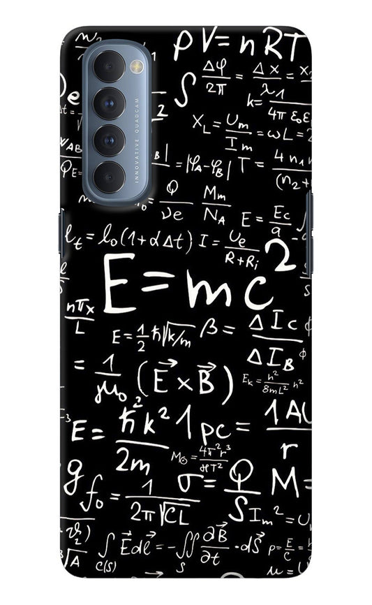 Physics Albert Einstein Formula Oppo Reno4 Pro Back Cover