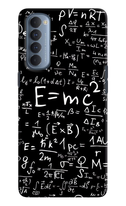 Physics Formula Oppo Reno4 Pro Hard Case Back Cover by Casekaro