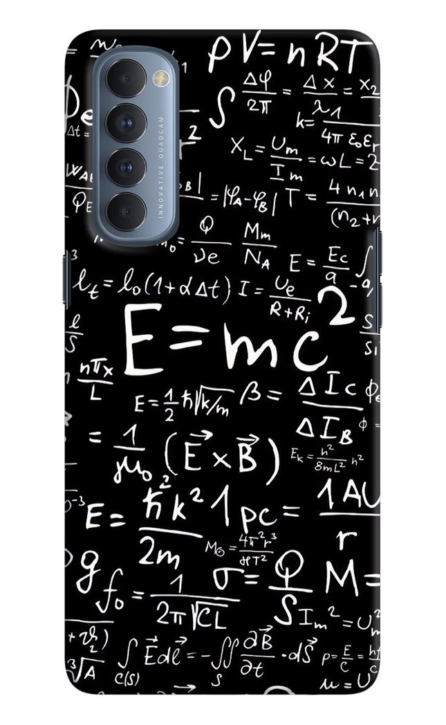 Physics Formula Oppo Reno4 Pro Hard Case Back Cover by Casekaro