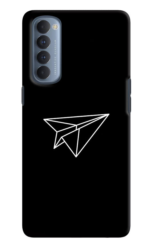 Paper Plane White Oppo Reno4 Pro Hard Case Back Cover by Casekaro