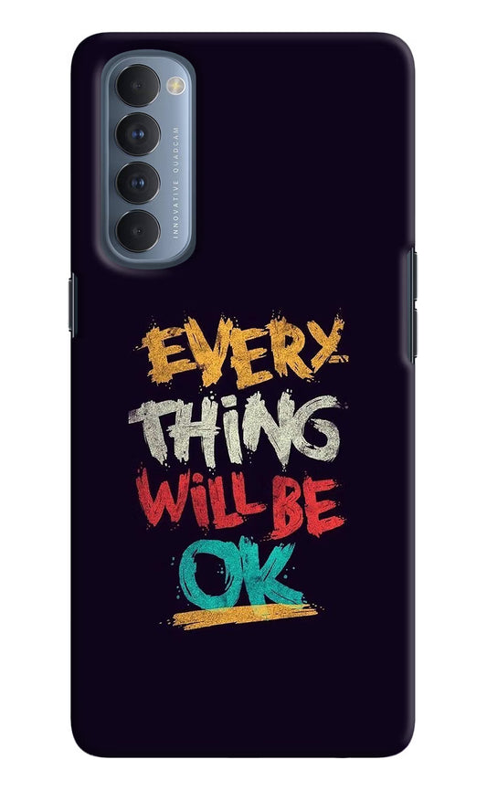 Everything Will Be Ok Oppo Reno4 Pro Hard Case Back Cover by Casekaro
