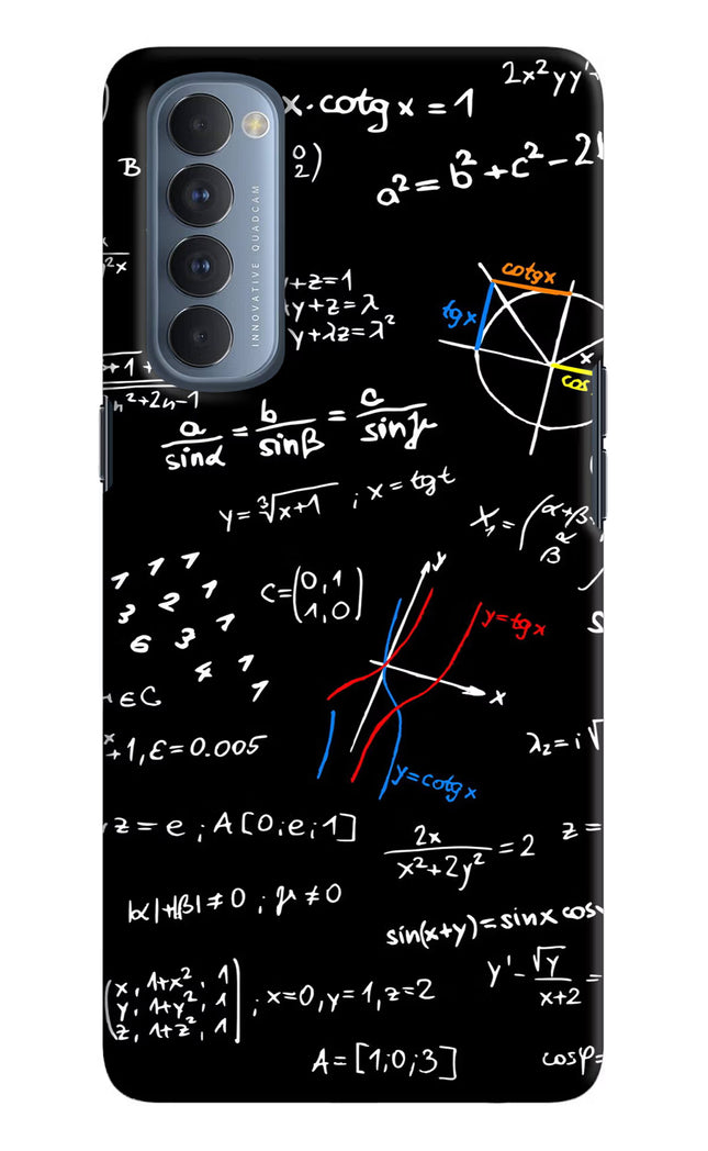 Mathematics Formula Oppo Reno4 Pro Hard Case Back Cover by Casekaro